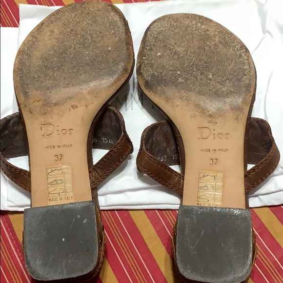 Brown Quilt Leather Christian Dior Sandals - Picture 3 of 5